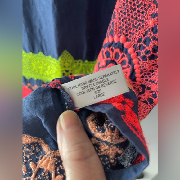 ROSE & ROSE MEXICAN STYLE EMBROIDERED S/S DRESS IN LADIES SIZE LARGE - CUTE! - Picture 6 of 8